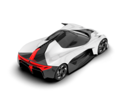 White sport car on transparent background. 3d rendering - illustration png