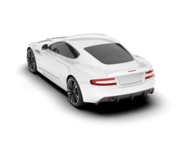 White sport car on transparent background. 3d rendering - illustration png