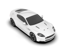 White sport car on transparent background. 3d rendering - illustration png