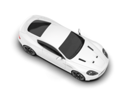 White sport car on transparent background. 3d rendering - illustration png