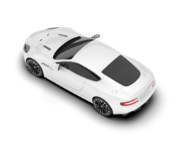 White sport car on transparent background. 3d rendering - illustration png