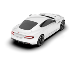 White sport car on transparent background. 3d rendering - illustration png