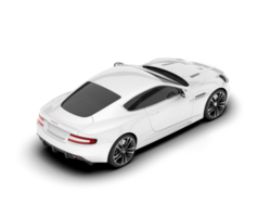 White sport car on transparent background. 3d rendering - illustration png