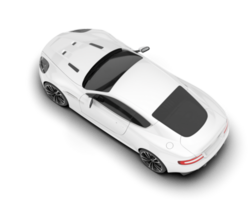 White sport car on transparent background. 3d rendering - illustration png