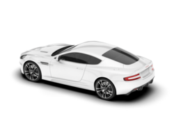 White sport car on transparent background. 3d rendering - illustration png