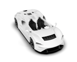 White sport car on transparent background. 3d rendering - illustration png