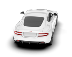 White sport car on transparent background. 3d rendering - illustration png