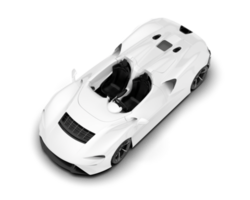 White sport car on transparent background. 3d rendering - illustration png