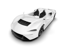 White sport car on transparent background. 3d rendering - illustration png