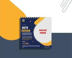 Auto repair service social media banner template design vector