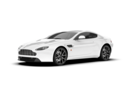 White sport car on transparent background. 3d rendering - illustration png