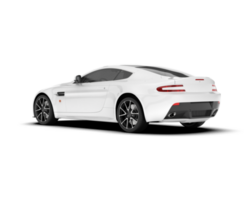 White sport car on transparent background. 3d rendering - illustration png