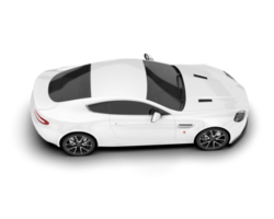 White sport car on transparent background. 3d rendering - illustration png