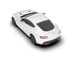 White sport car on transparent background. 3d rendering - illustration png