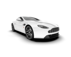 White sport car on transparent background. 3d rendering - illustration png