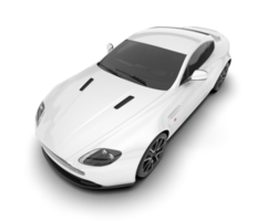 White sport car on transparent background. 3d rendering - illustration png