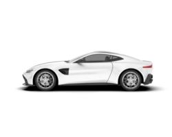 White sport car on transparent background. 3d rendering - illustration png