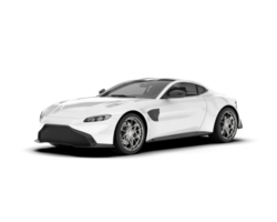 White sport car on transparent background. 3d rendering - illustration png