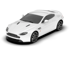 White sport car on transparent background. 3d rendering - illustration png