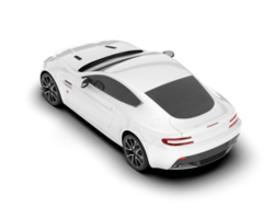 White sport car on transparent background. 3d rendering - illustration png