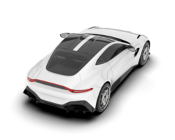 White sport car on transparent background. 3d rendering - illustration png