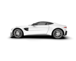 White sport car on transparent background. 3d rendering - illustration png