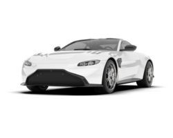 White sport car on transparent background. 3d rendering - illustration png