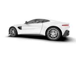 White sport car on transparent background. 3d rendering - illustration png