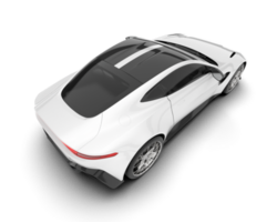 White sport car on transparent background. 3d rendering - illustration png