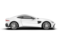 White sport car on transparent background. 3d rendering - illustration png