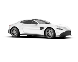 White sport car on transparent background. 3d rendering - illustration png