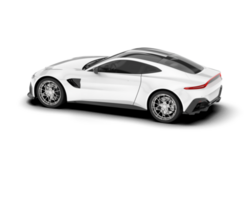 White sport car on transparent background. 3d rendering - illustration png