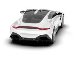 White sport car on transparent background. 3d rendering - illustration png