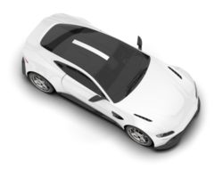 White sport car on transparent background. 3d rendering - illustration png