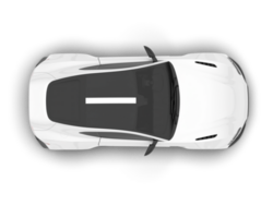 White sport car on transparent background. 3d rendering - illustration png