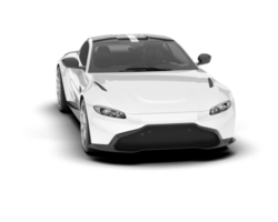 White sport car on transparent background. 3d rendering - illustration png