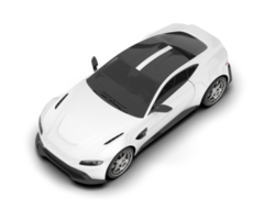 White sport car on transparent background. 3d rendering - illustration png