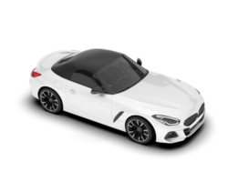 White sport car on transparent background. 3d rendering - illustration png