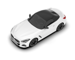 blanc sport voiture sur transparent Contexte. 3d le rendu - illustration png