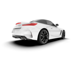 blanc sport voiture sur transparent Contexte. 3d le rendu - illustration png