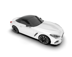 White sport car on transparent background. 3d rendering - illustration png