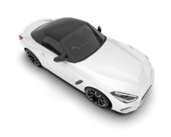 White sport car on transparent background. 3d rendering - illustration png