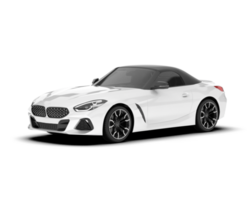 blanc sport voiture sur transparent Contexte. 3d le rendu - illustration png