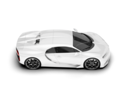 White sport car on transparent background. 3d rendering - illustration png