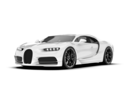 White sport car on transparent background. 3d rendering - illustration png