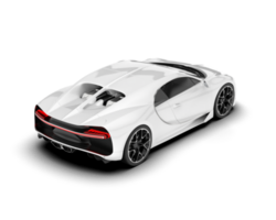 White sport car on transparent background. 3d rendering - illustration png