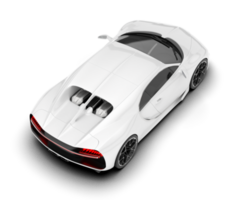 White sport car on transparent background. 3d rendering - illustration png