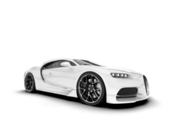 White sport car on transparent background. 3d rendering - illustration png