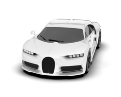 White sport car on transparent background. 3d rendering - illustration png