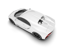 White sport car on transparent background. 3d rendering - illustration png